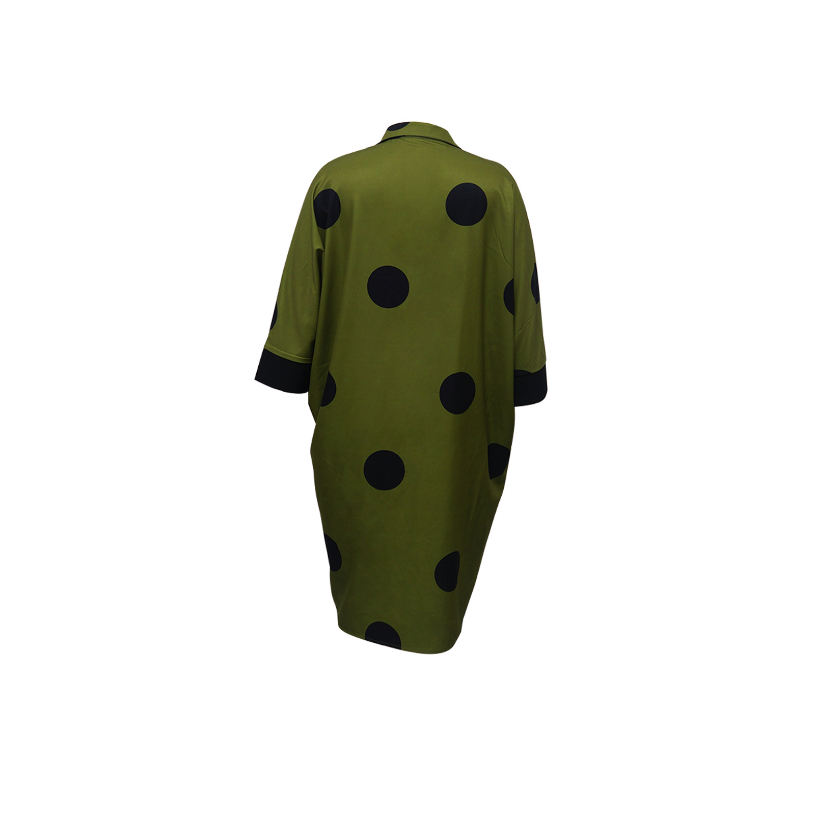 Women Clothing Supply Average Size Printed Nine Quarter Sleeve Shirt Dress Pocket Dress