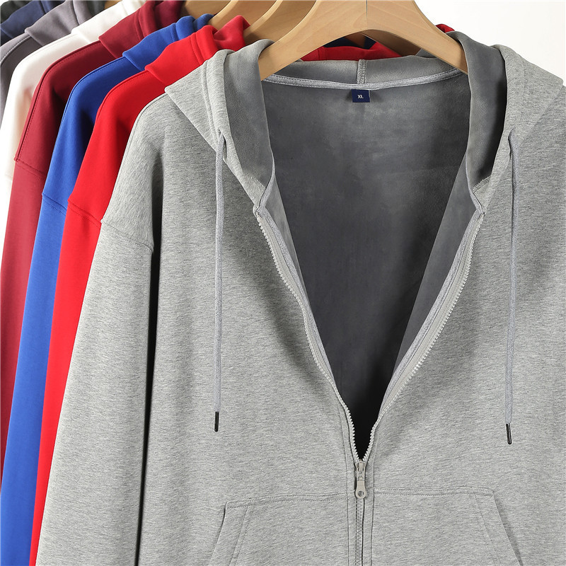 Hooded Sweater Men's 2024 New Explosions Loose Zipper Cardigan Jacket Men's Autumn and Winter fleece-lined Thickened Top Trendy