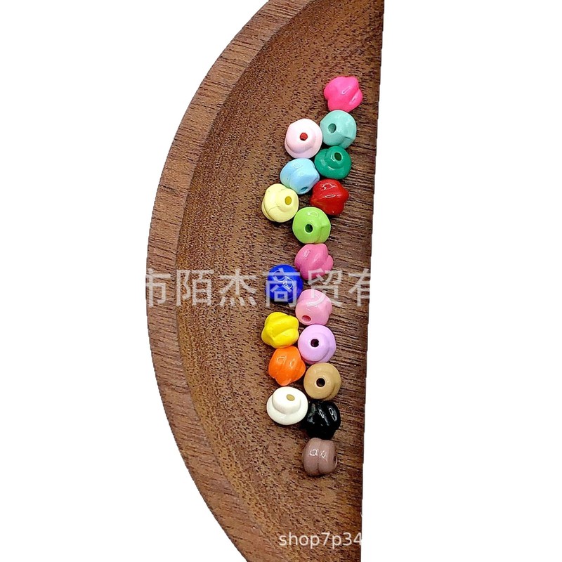 彩色迷你粑粑珠隔珠DIY手工饰品挂件手机链钥匙扣散珠装饰链辅料|undefined