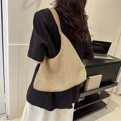 Bags for women summer  new style woven fashion straw bag beach bag large capacity crossbody bag texture shoulder bag