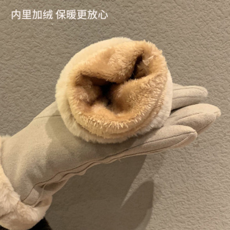 手套冬天女韩版新款加绒保暖可爱学生骑行加厚防寒骑车手套冬季|undefined