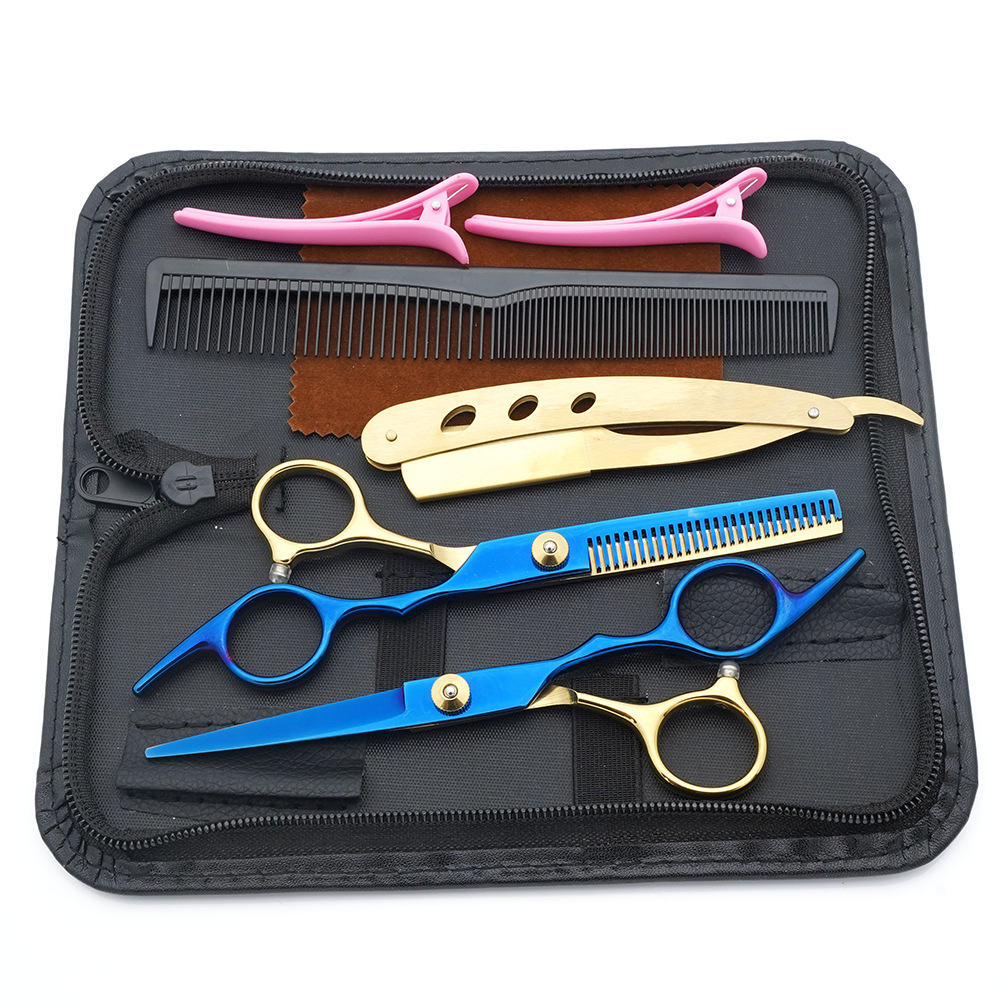 Estilista profesional, tijeras de corte de pelo, corte de pelo, corte de pelo, corte de pelo, corte de dientes fino, juego de corte de belleza con flequillo especial para peluquero