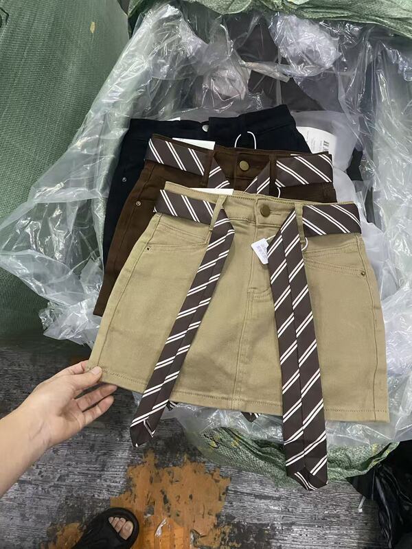 夏季新款小众设计感领带背带连体裤女韩系宽松显瘦阔腿短裤潮7013|undefined