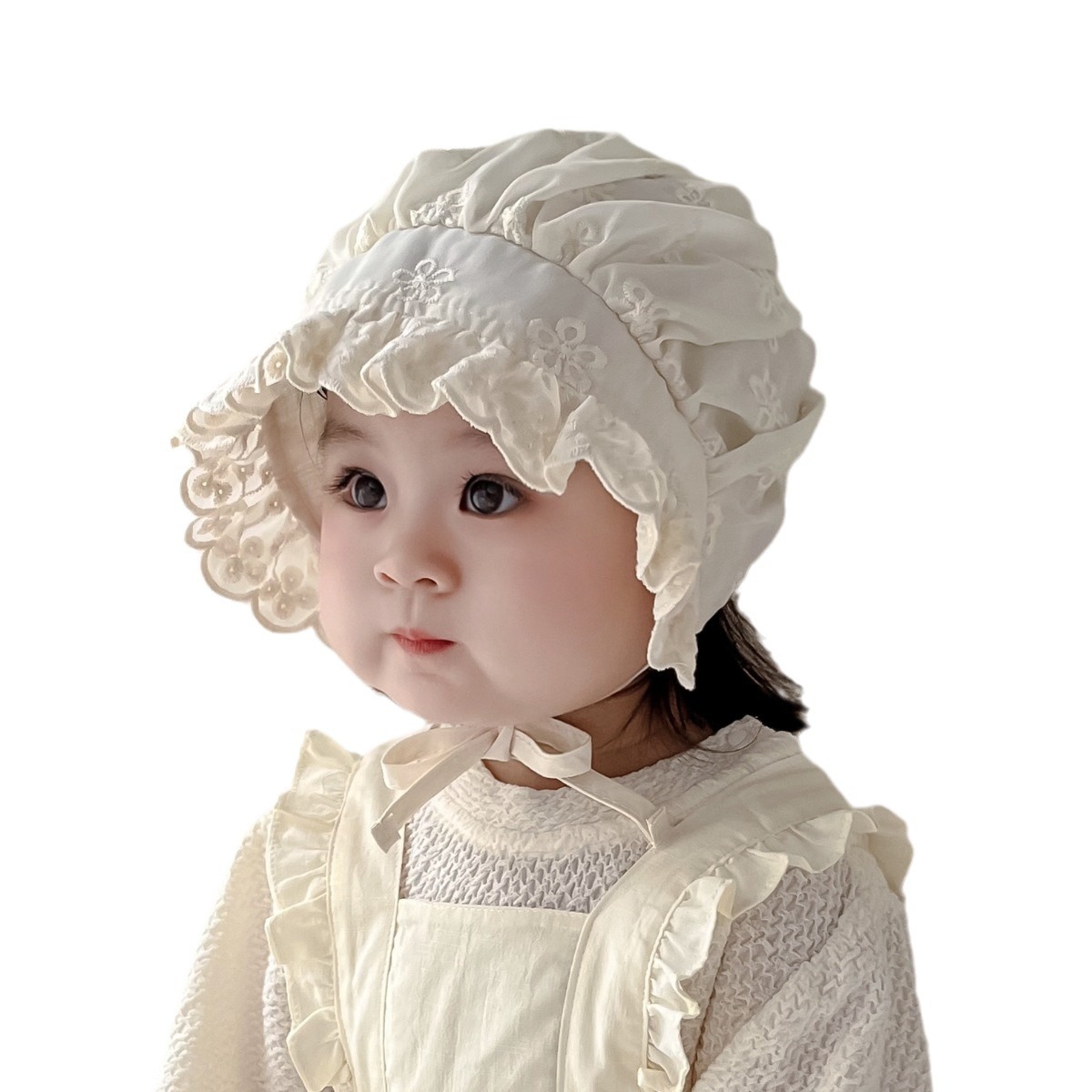 Sombrero para bebés 2024 primavera y otoño encaje princesa dulce fuera sombrero para bebés sombrero para niños sombrero para bebés