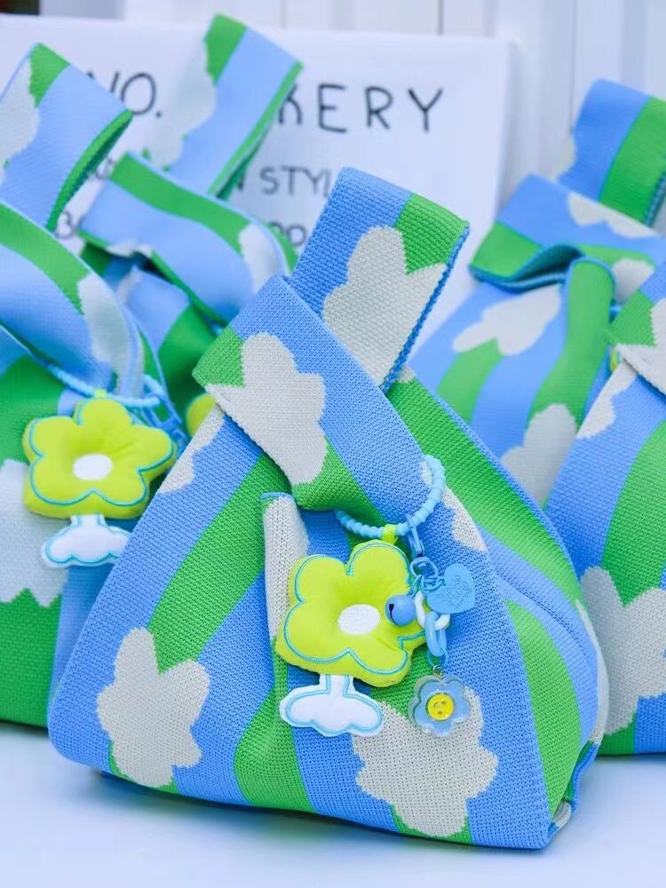 中秋节月兔针织单肩包手拎包月饼包装手提袋大容量礼盒袋托特包女