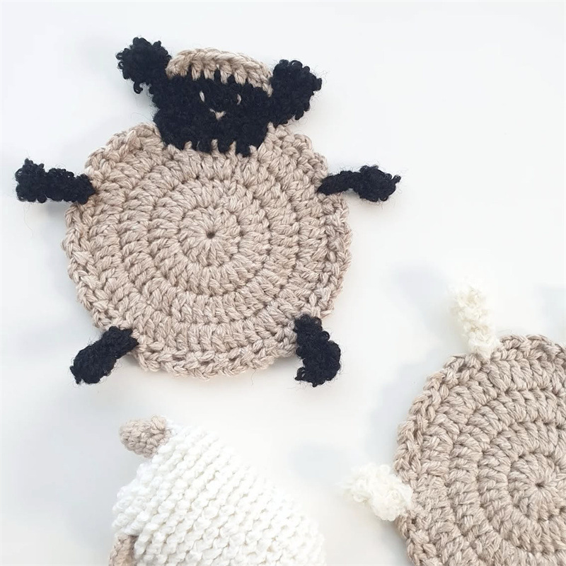 Posavasos de Ganchillo Hechos a Mano de Estilo Nuevo Transfronterizo, Lindos Posavasos de Tortuga, Producto Terminado, Aislante de Calor para Escritorio, Mantel Individual para Tazas