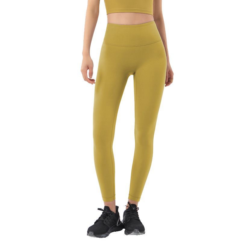 Nuevos pantalones de yoga sin costuras de cintura alta para mujer, estilo europeo y americano, pantalones deportivos de fitness con efecto levanta glúteos, pantalones que realzan la figura.