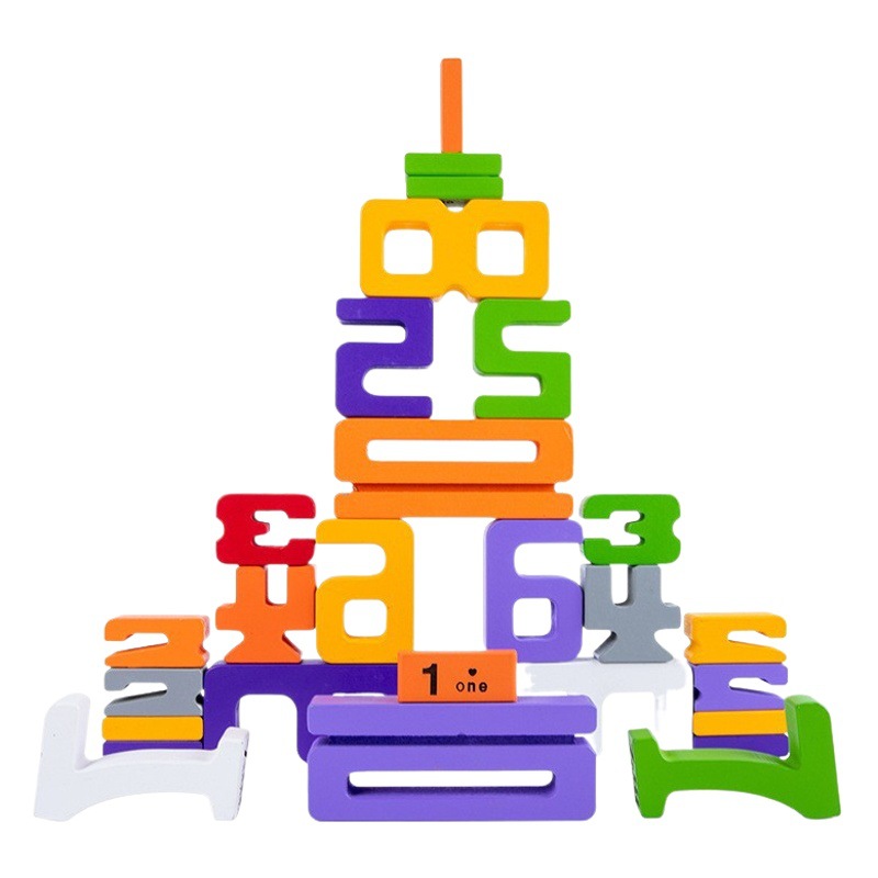 Madera educativo kindergarten matemáticas enseñanza ayudas traje niños Montessori educación temprana colorido digital gran partícula bloques de construcción Juguetes