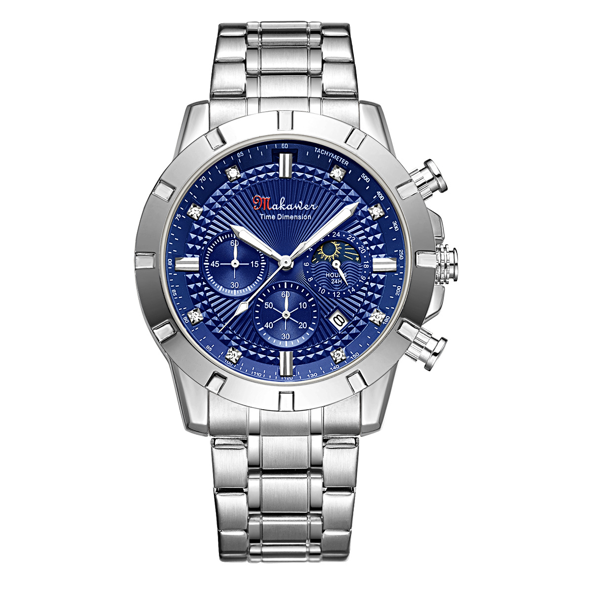 실버 쉘 블루 표면 실버 스틸 벨트