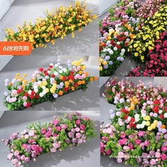 シミュレーション花芸仕切り花溝花箱造花プラスチック花束セット緑植造景室外柵装飾飾り物