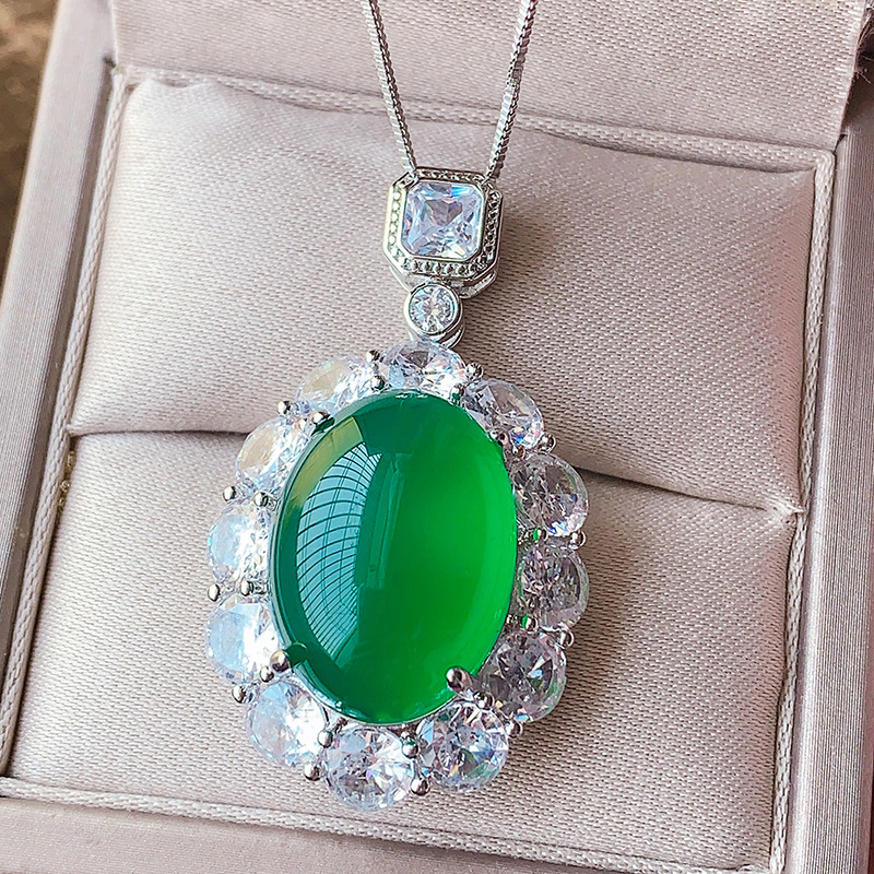 2024 nueva joyería Zhuang Shengsheng simulación europea paloma sangre rojo corindón azul punta cristal liso traje retro principal 15*20