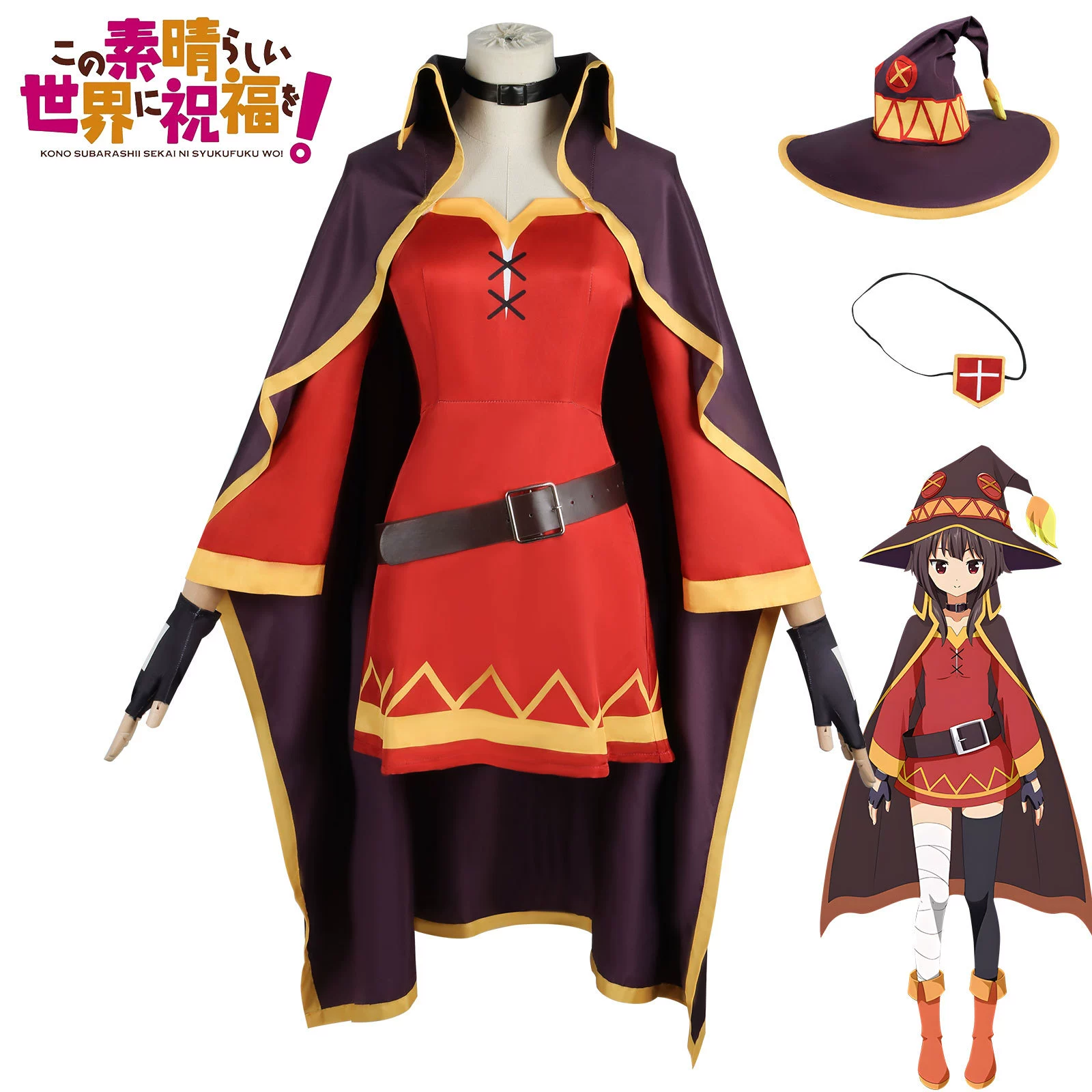 漫多 Благословения для чудесного мира косплей гений маг Megumin косплей аниме костюм