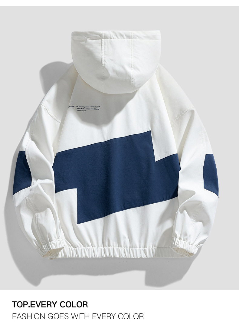 Giacca uomo casual a contrasto con revers stile windbreaker_voghion.com