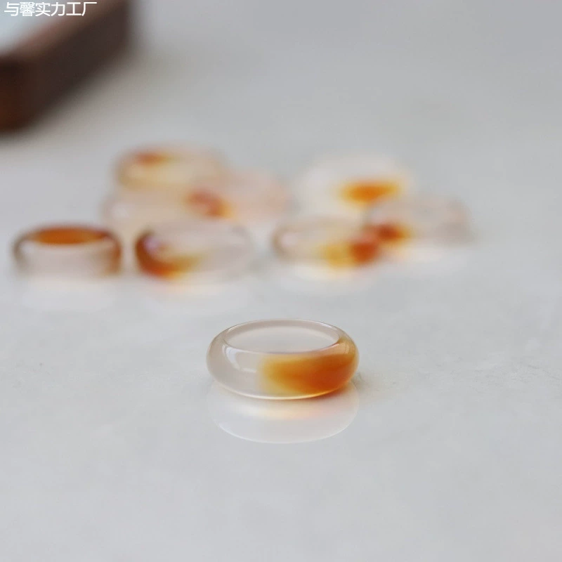 Кольцо из сахарного агата, натуральный конский материал, кольцо цвета высокого ледяного коричневого сахара, новое женское кольцо в китайском стиле, удачи, выпускной класс