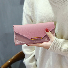 Wallet 2023 New Women's Korean Style Trendy Personal Long Small Fresh Multifunctional Clasp Daily Korean Retro Thin Minimalist Purse