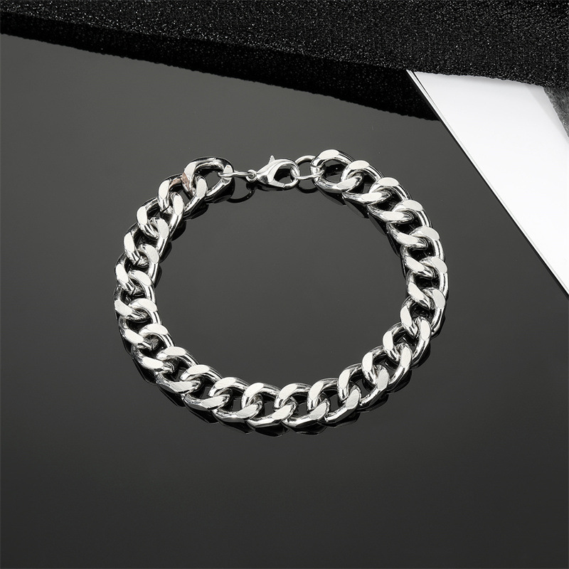 Rétro Punk Crâne Antique Argent Épais Chaîne Bracelet En Alliage En Gros display picture 3