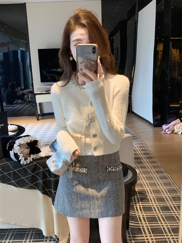 鱼兔子的兔子 小香风内搭针织上衣女春秋2025新款羊毛衫毛衣开衫|undefined