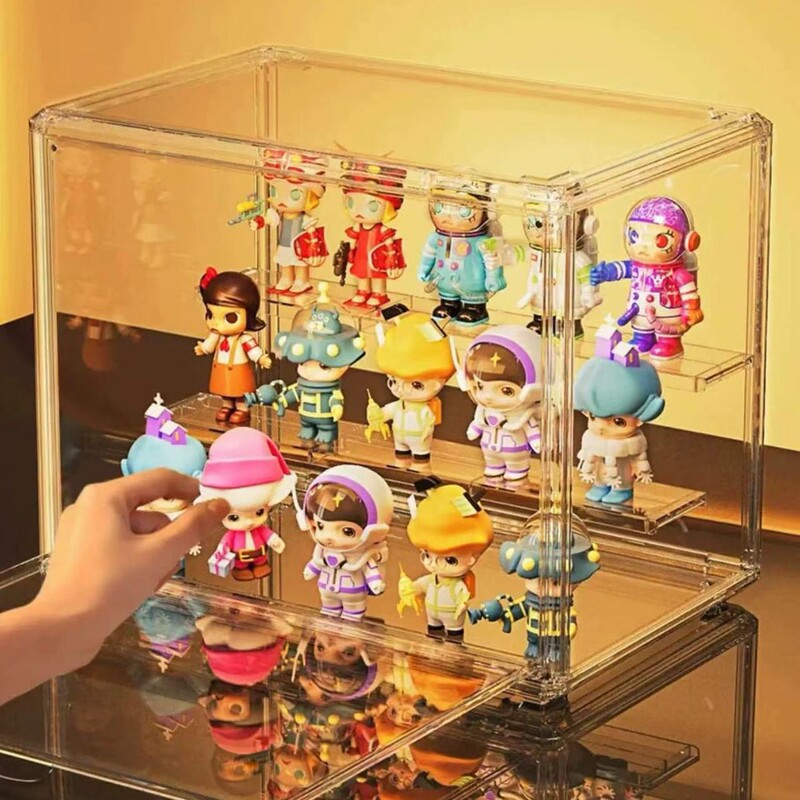 バブルマートディスプレイボックス防塵人形装飾品ハンドディスプレイキャビネットブラインドボックス透明収納アクリルディスプレイスタンド|undefined