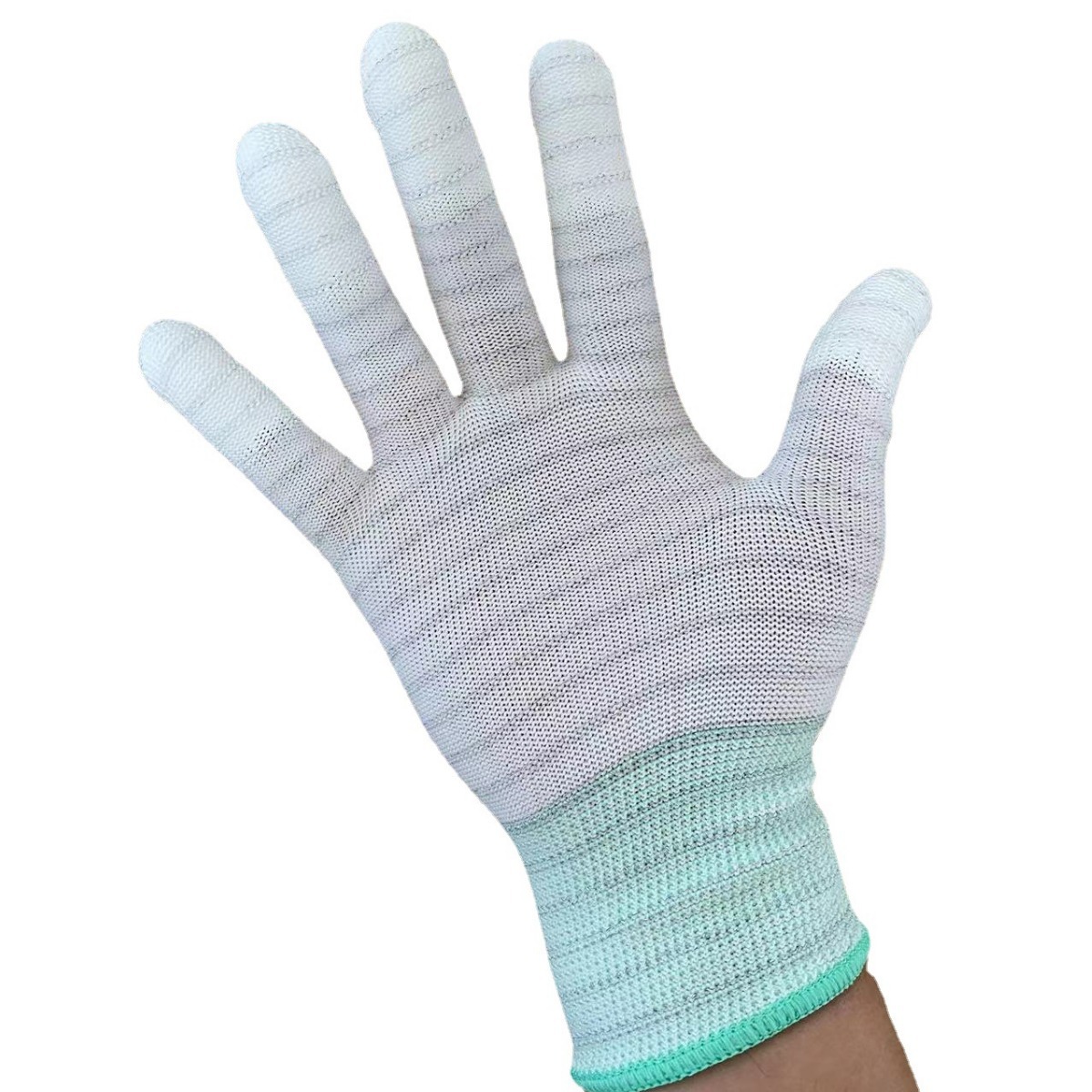 PU coated finger-coated palm gloves 13-needle nylon carbon fiber anti-static coated labor protection work protective gloves 5