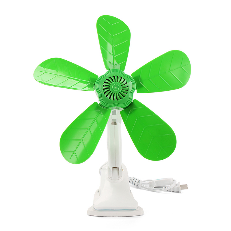 2021 summer new portable student dormitory clip fan turning page small fan five-leaf household electric fan wholesale