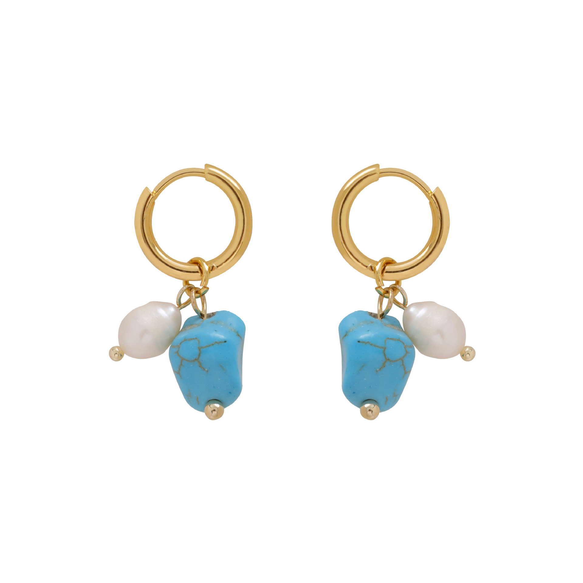 Turquoise sophisticated elegant earrings from pearl