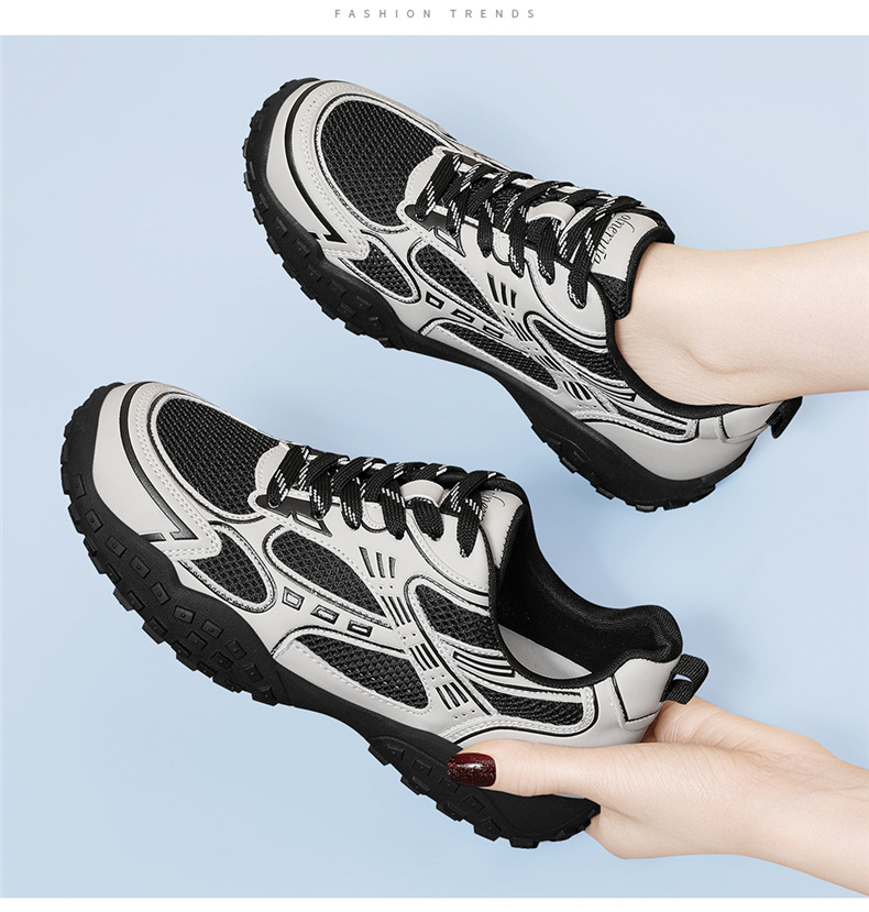 Giày sneaker nữ chunky đế dày mũi tròn lưới thoáng khí mùa hè 2025 — JST 7216m màu (mạng đơn), JST 7211 màu đen (mạng đơn), JST 7233 màu vàng (mạng đơn), JST 7182m màu (mạng đơn) chi tiết 4