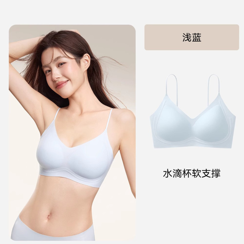 リキッドファンデーションシームレス下着女性の小さな胸プッシュアップ目に見えないたるみ防止クールスパゲッティストラップ美しいバックブラジャー夏薄いスタイル|undefined
