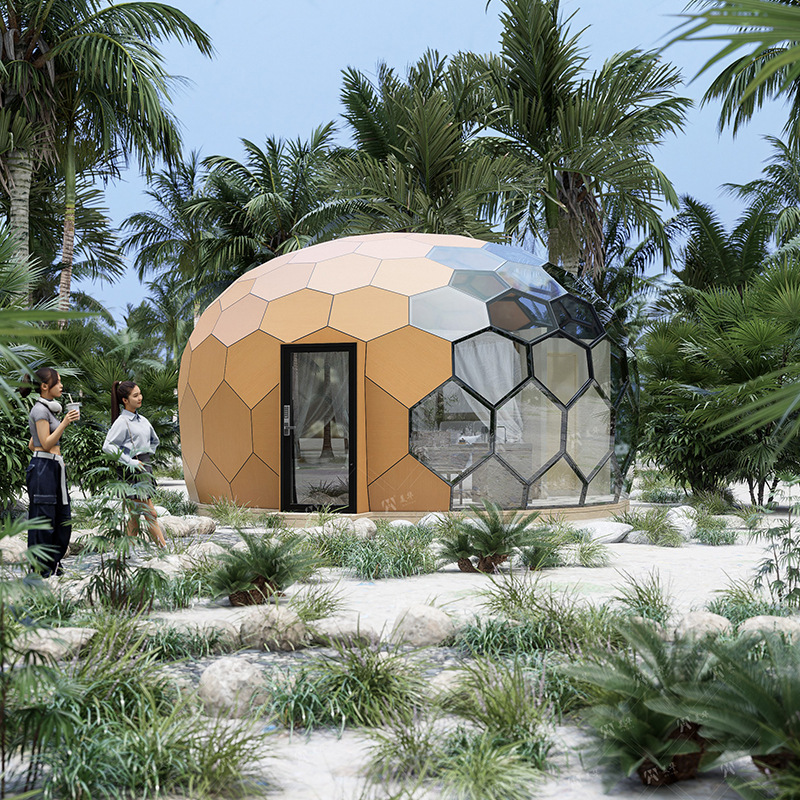 Exportado de Guangdong a Japón Actividades al aire libre Exposición a gran escala Carpa esférica de vidrio Uso permanente Restaurante Exposición Boda