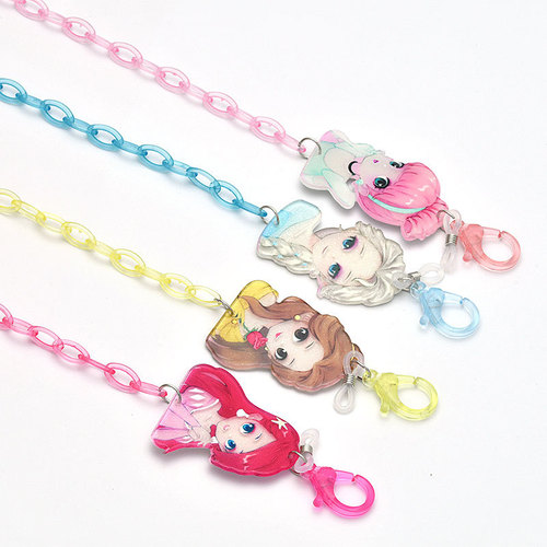 European and American cartoon chain glasses chain Snow White for men and women acrylic hanging neck glasses chain lanyard