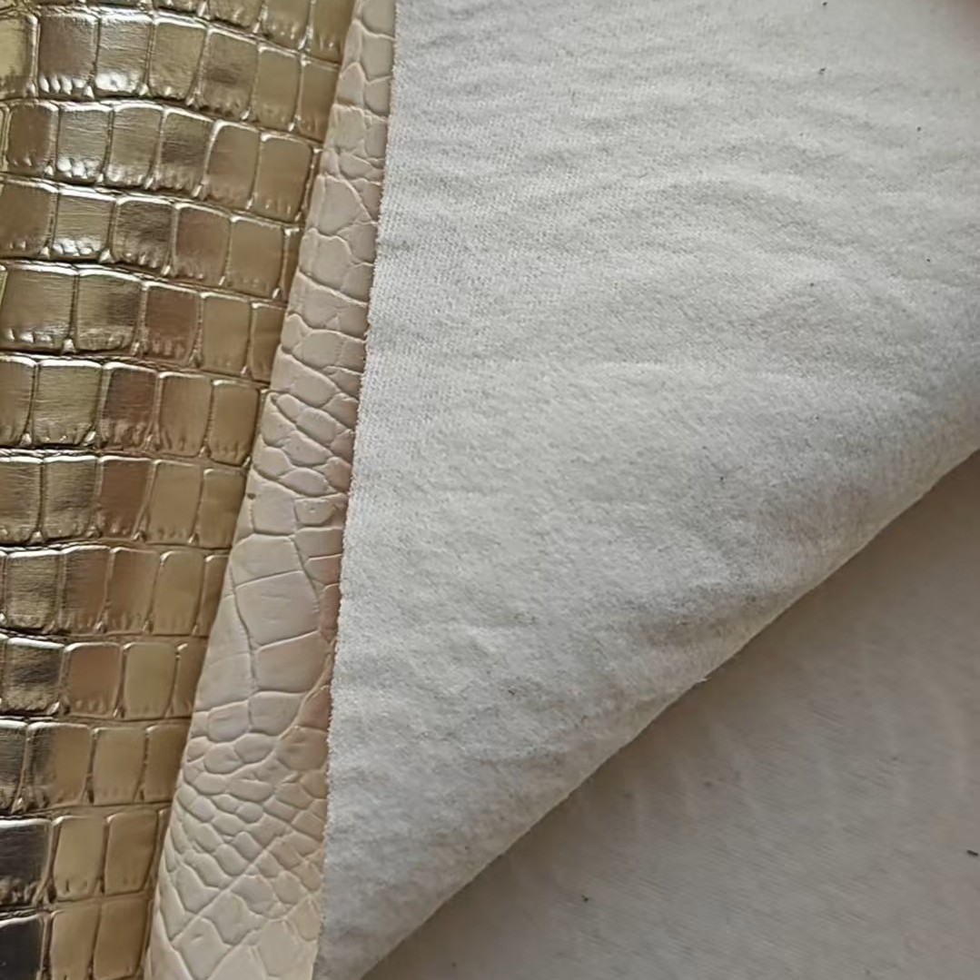 공장 PVC 악어 패턴 가죽 가방 핸드백 패브릭 질감 입체 흑백 악어 백 가죽 소재