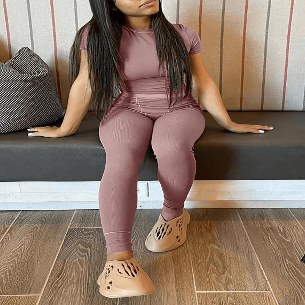 P2303 nouvel été ensemble de rayures de couleur claire personnalisé_voghion.com