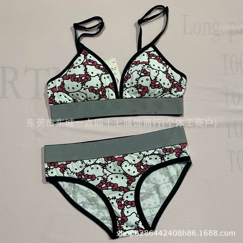 Trendy Brand Guess What You'Ll Love: New Xiaohongshu Item Number Kt Cat Bra and Underwear Set, Wireless, Push-Up, Makes Small Breasts Look Bigger Trendy Brand Guess What You'Ll Love: New Xiaohongshu Item Number Kt Cat Bra and Underwear Set, Wireless, Push-Up, Makes Small Breasts Look Bigger