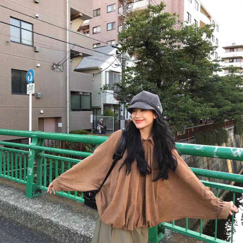 DaqianwithU 秋叶垂感蝙蝠袖斗篷夹克女2025秋季新款显瘦外套薄款|undefined