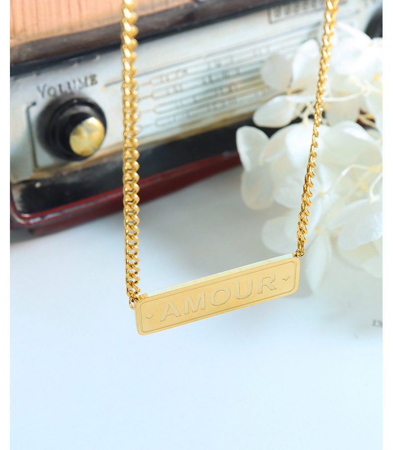 1 Piece Retro Letter Rectangle Titanium Steel Necklace_colorza_5