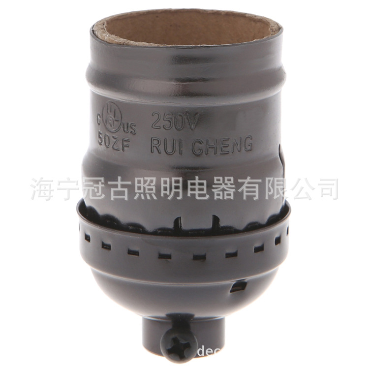 E26E27复古铝灯头吊灯爱迪生铝灯头灯座DIY灯具配件珍珠黑