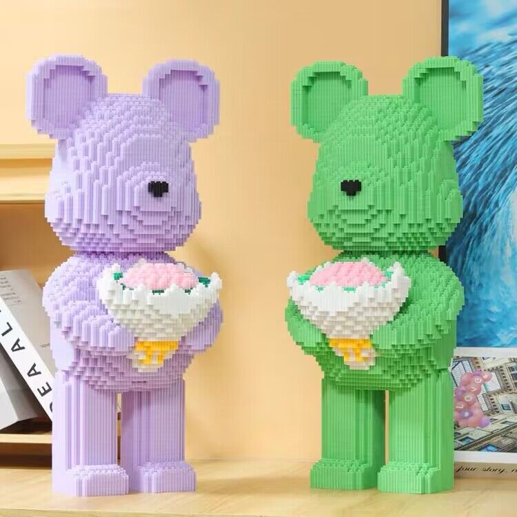 Nuevo oso de bloques de construcción de gran tamaño de 50cm compatible con bloques de construcción de Lego juguete de pellets ensamblado niño regalo de cumpleaños para niña