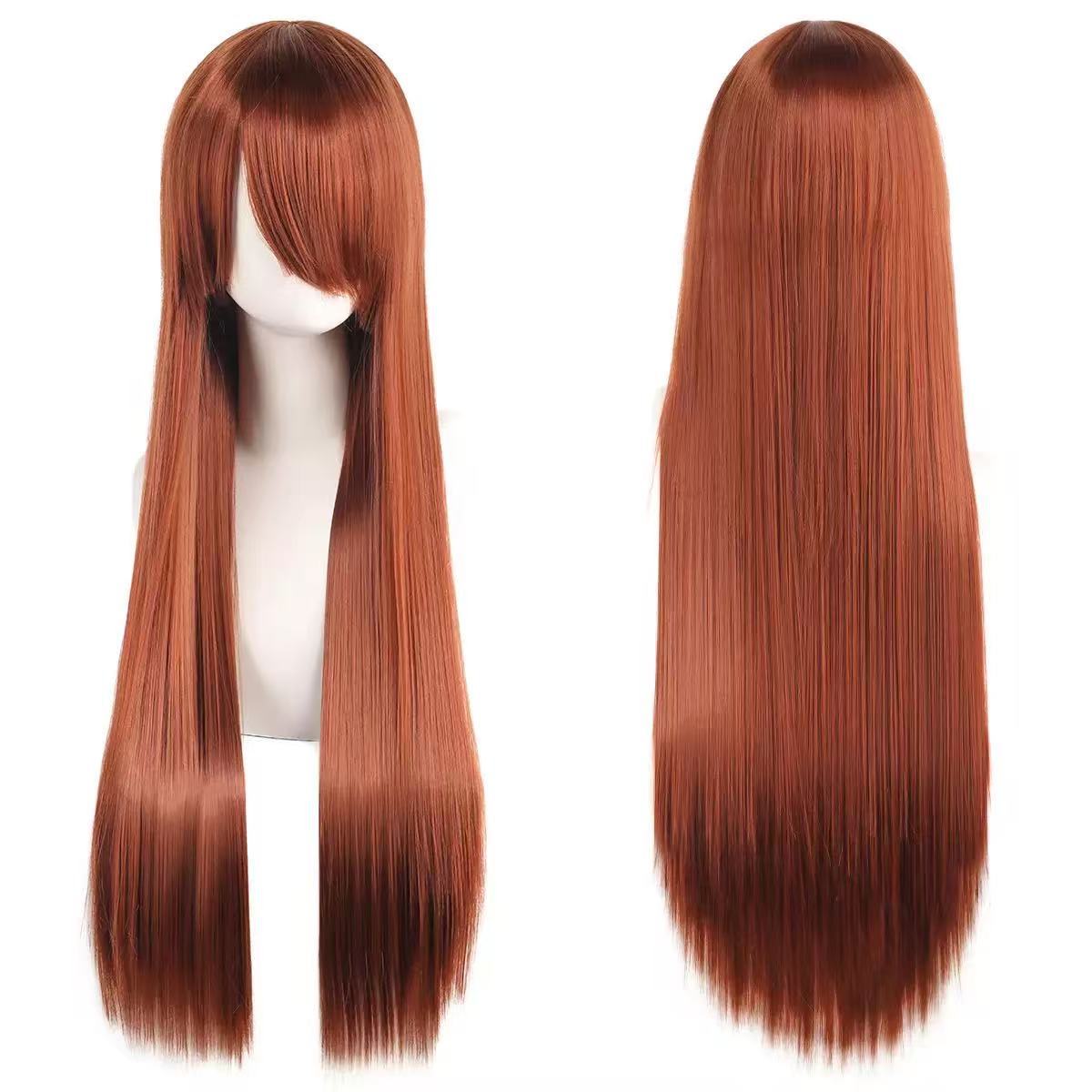European and American Style Wig 80cm Colorful Long Straight Hair Anime Cos Wig High-Temperature Fiber Chemical Fiber Hair Head Cover - photo 19