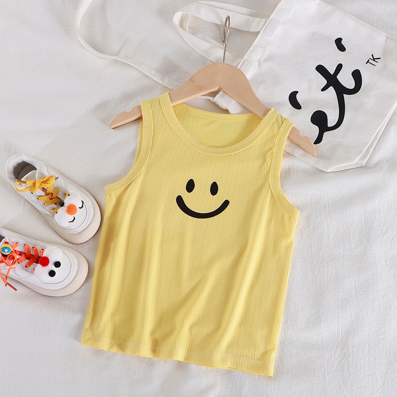 Nuevo chaleco para niños, chaleco de moda de verano para niños, camisola para niñas, top de seda de hielo para bebés, fábrica al por mayor