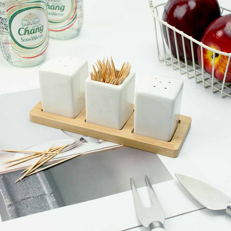 Consumidor de cerámica creativo condimento set restaurante hotel servilletas cocina peppermint aceite de sal azúcar frasco doméstico