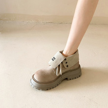 马丁靴女2025秋冬新款硫磺石厚底大黄蜂工装户外靴