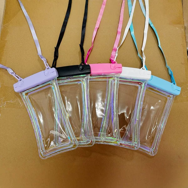 Mobile Phone Waterproof Bag Colorful PVC Inflatable Laser Waterproof Bag Touchscreen Sealed Swimming Drifting Waterproof Bag