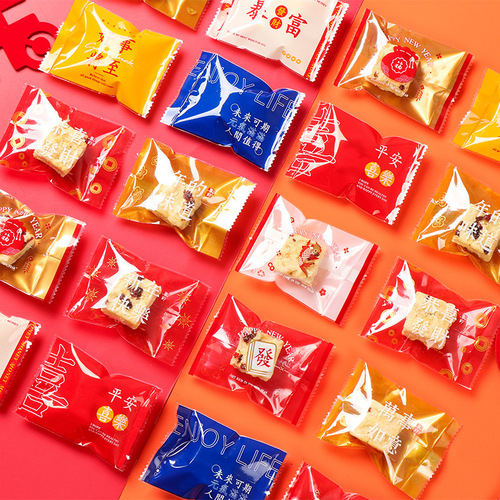 New Year Snowflake Pastry Machine Sealing Bag Cookie Cookie Soufflé Bag Casual Festive Red Food Baking Packaging Bag