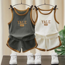男童无袖背心短裤套装2025新款夏季男宝宝中小童衣服儿童帅气夏款