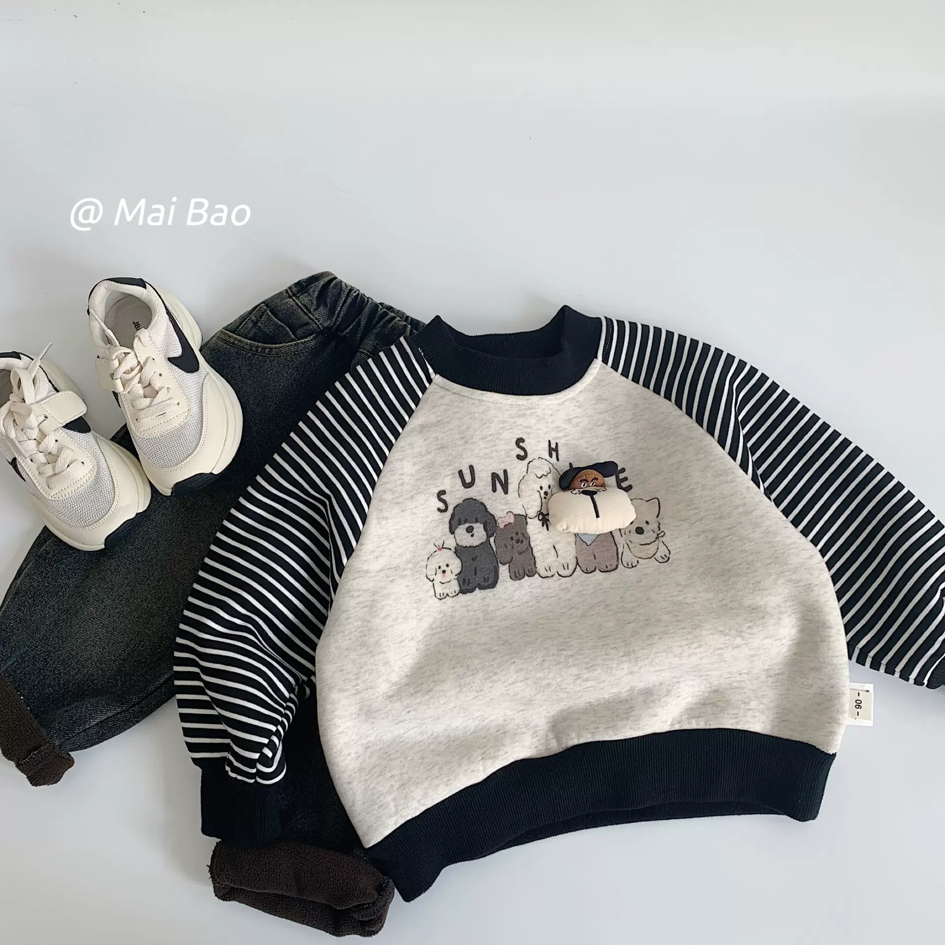麦宝加绒卫衣2025冬季新款韩版男童卡通加厚打底衫宝宝冬装上衣潮
