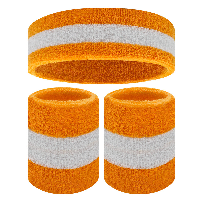 Deportes muñequera diadema absorbente de sudor fitness baloncesto correr sudor-limpieza transpirable pulsera diadema color clip color de punto cálido