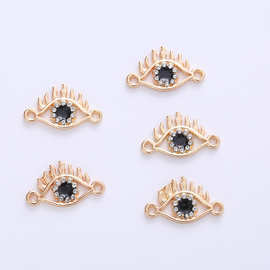 欧美睫毛眼睛饰品辅料配件合金点钻电镀手链耳环外贸百搭吊坠