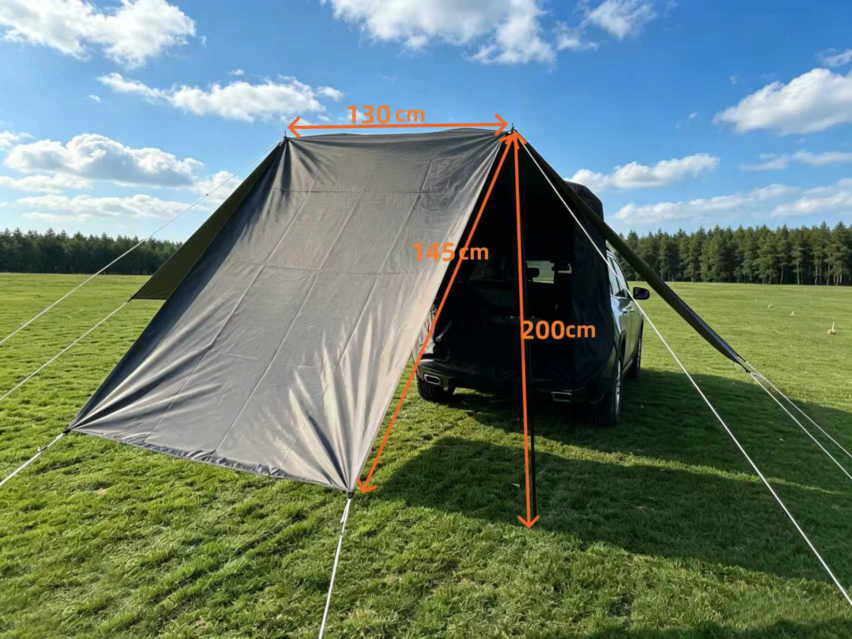 Outdoor Self-Driving Tour Barbecue Camping Car Travel Tent Sunshade Rainproof Trunk Car Rear Extension Tent