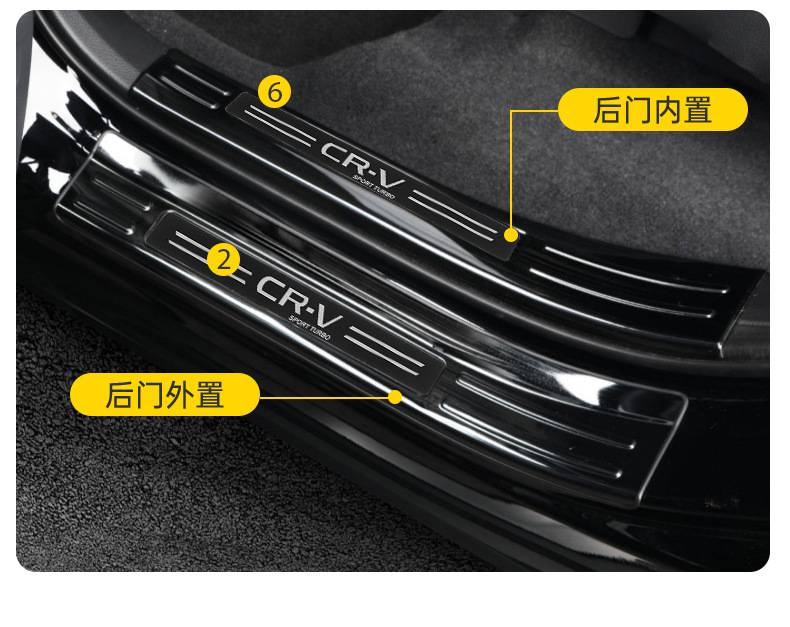 23-26 Honda Crv Door Sill Strip Modification Stainless Steel Welcome Pedal Decoration Haoying Trunk Protection Guard Plate