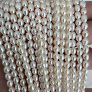 3.5-4mm 米珠 极光 无纹 诸暨珍珠 天然淡水珍珠半成品珍珠项链