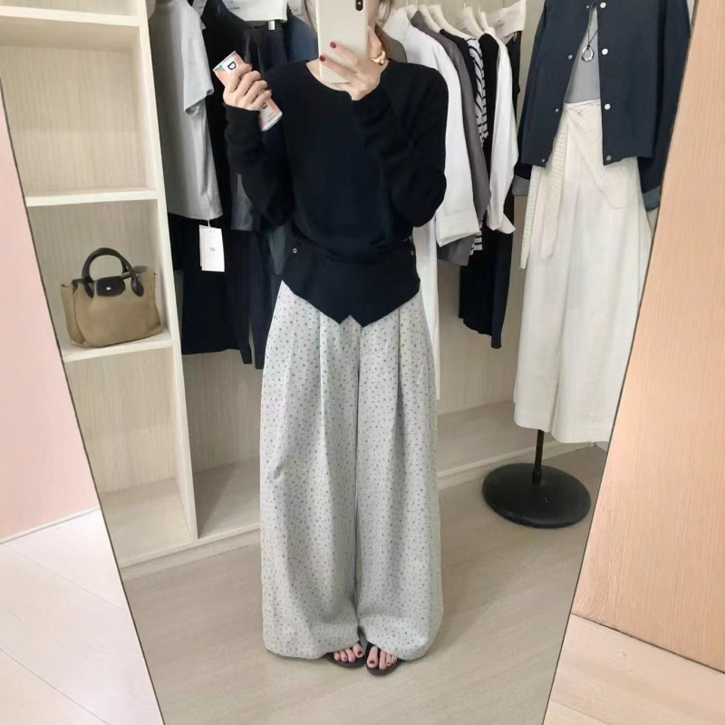 条纹长袖针织衫秋装女款2025年新款早秋韩系氛围感穿搭上衣设计感|undefined